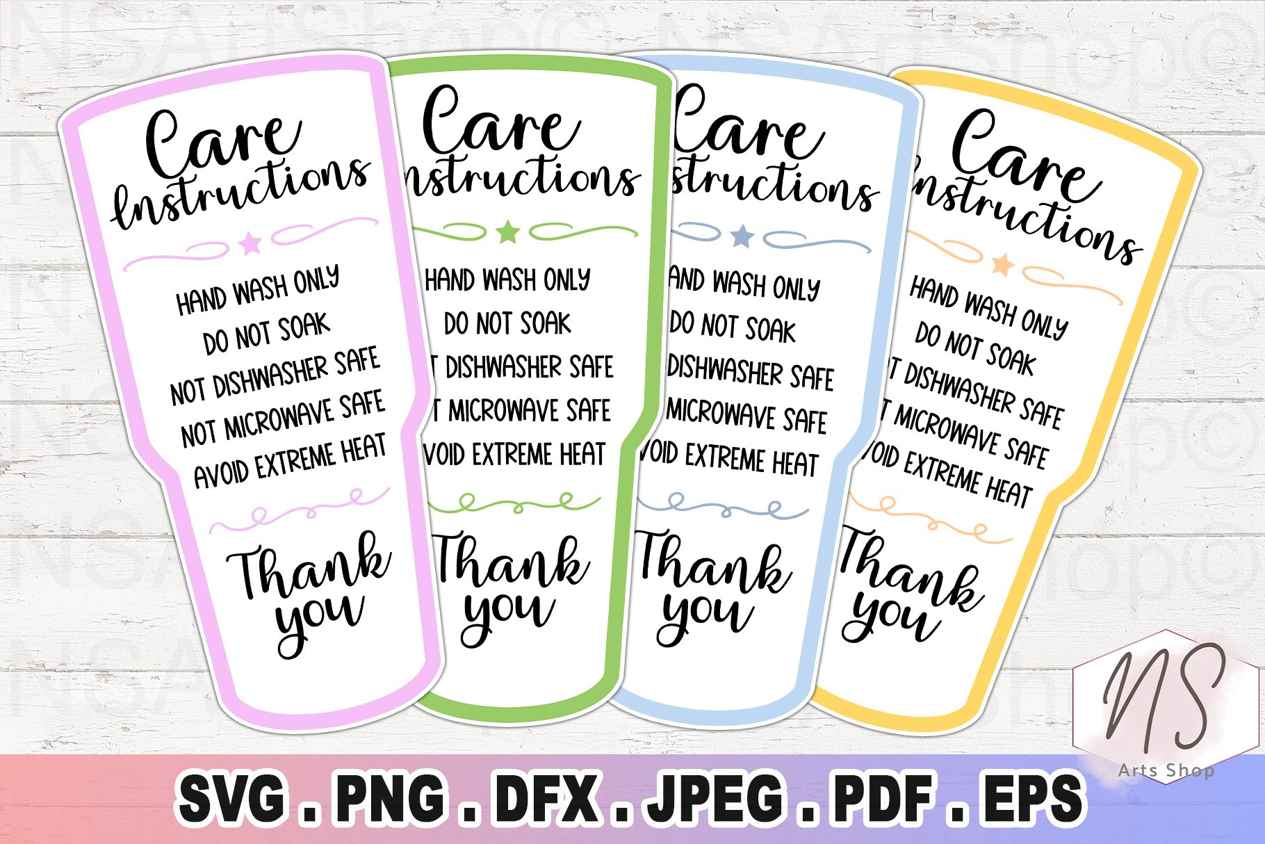Tumbler Printable Care Card Instruction intended for Tumbler Care Instructions Printable Free
