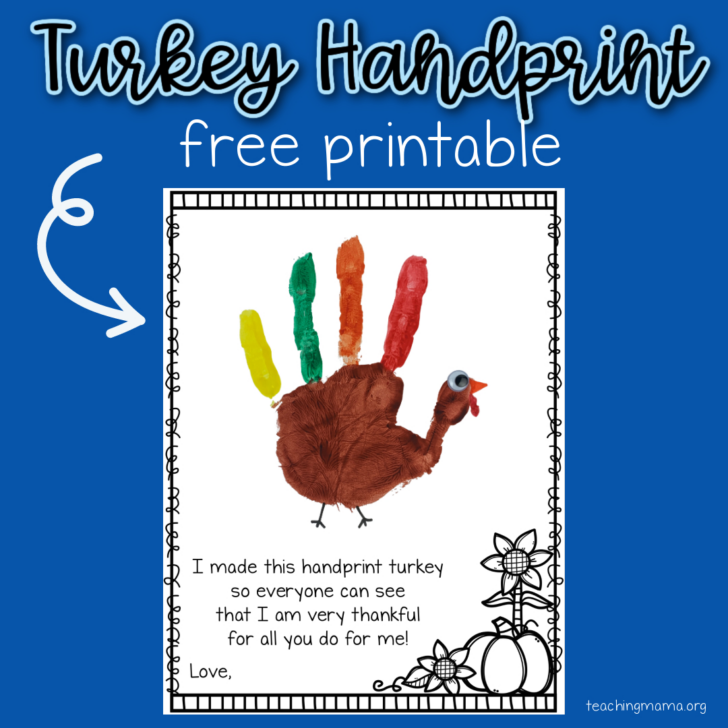 Free Printable Turkey Handprint Poem Printable