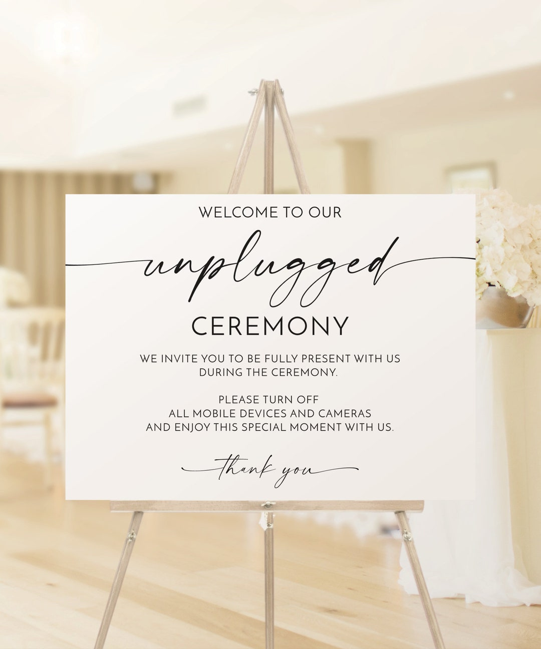 Unplugged Ceremony Sign Template, Printable Unplugged Wedding Sign intended for Unplugged Ceremony Sign Printable Free