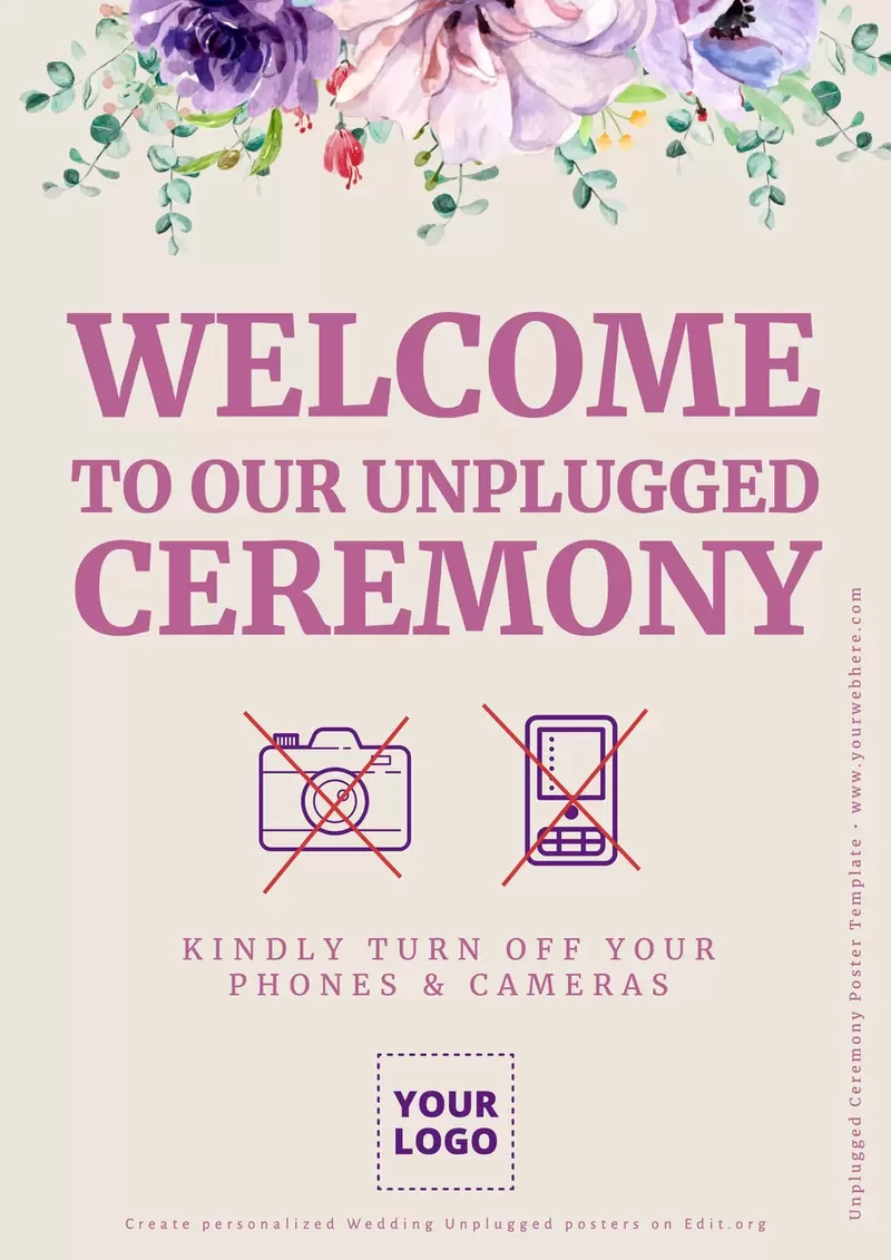 Unplugged Ceremony Sign Templates Printable inside Unplugged Ceremony Sign Printable Free