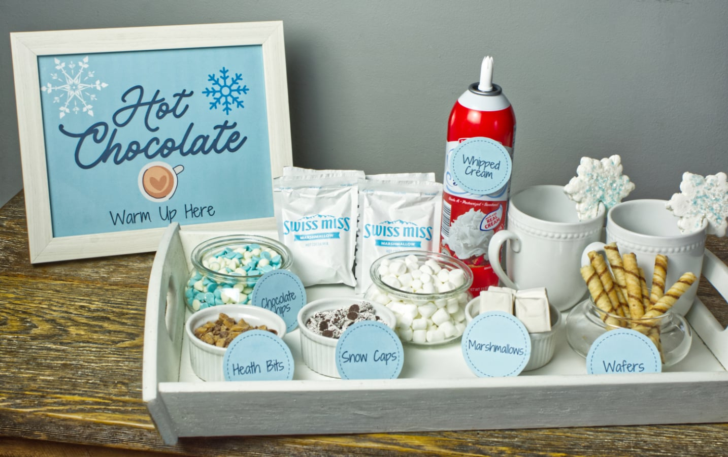 Winter Hot Chocolate Station + Free Printables - Joy In The with Hot Cocoa Bar Sign Free Printable
