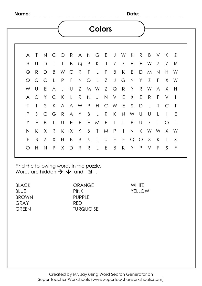 Word Search Puzzle Generator with Crossword Puzzle Generator Free Printable
