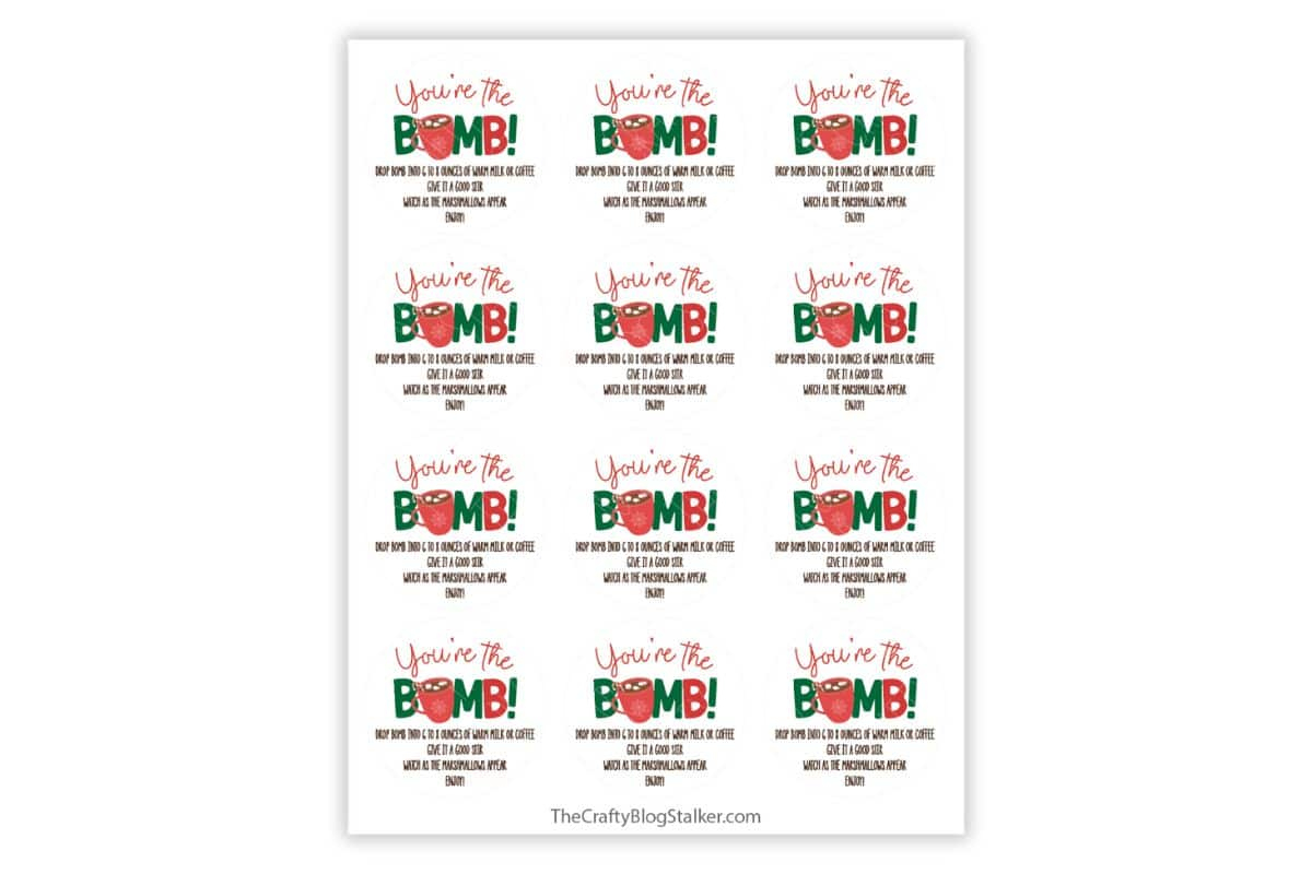 You&amp;#039;Re The Bomb Free Printable Tag - The Crafty Blog Stalker in You&amp;#039;Re The Bomb Free Printable Tag