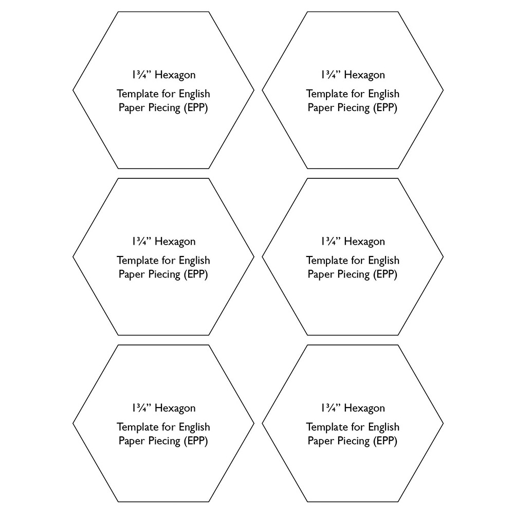 1 3/4&amp;quot; Hexagon | Free Templates within Free Printable English Paper Piecing Templates