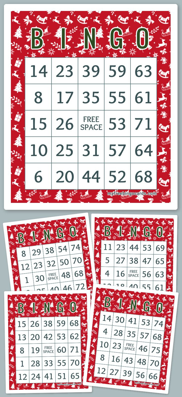 1-75 Number Bingo in Bingo Cards 1 75