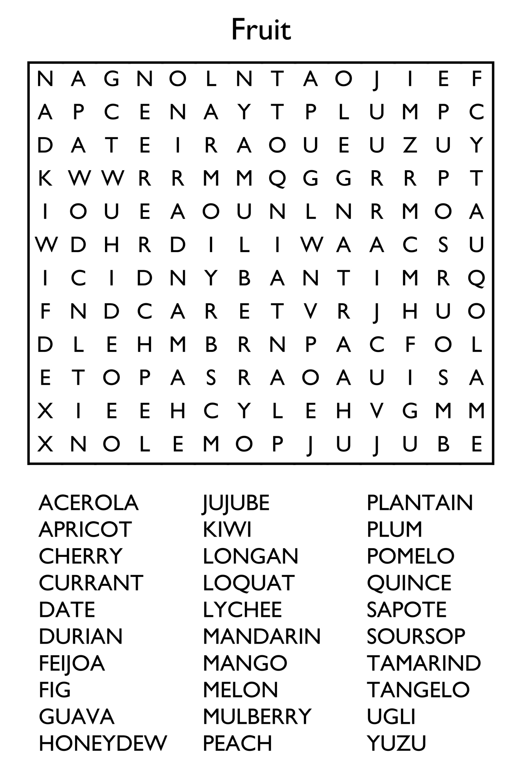 10 Free Printable Word Search Puzzles regarding Printable Word Searches and Crosswords