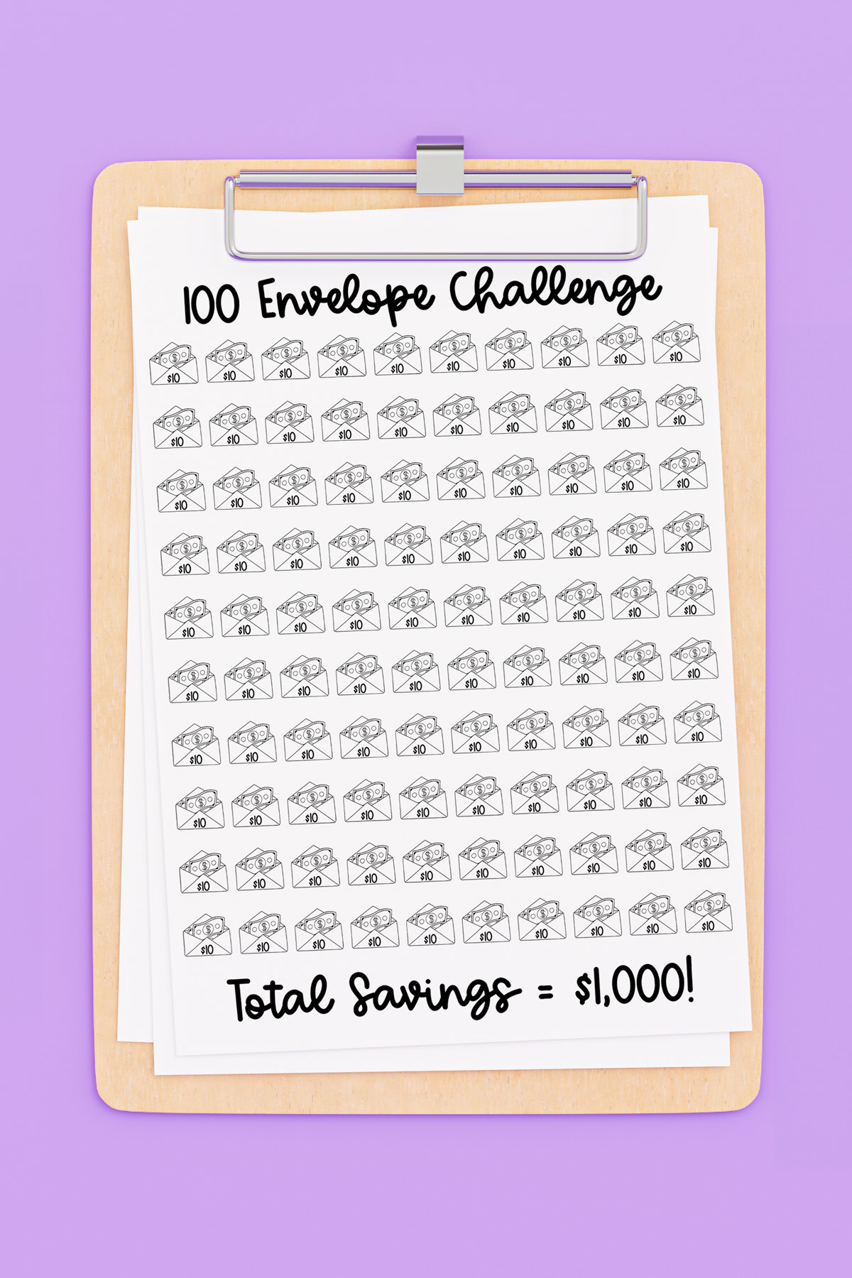 100-Envelope-Challenge-Chart-Free-Printable-Example - Mom Envy regarding Free Printable 100 Envelope Challenge