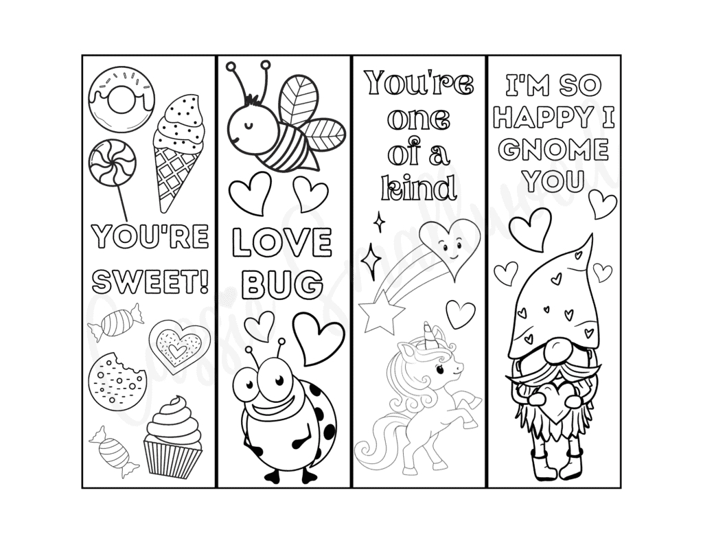 100 Ridiculously Cute Free Printable Valentine Bookmarks - Cassie with Free Printable Valentine Bookmarks