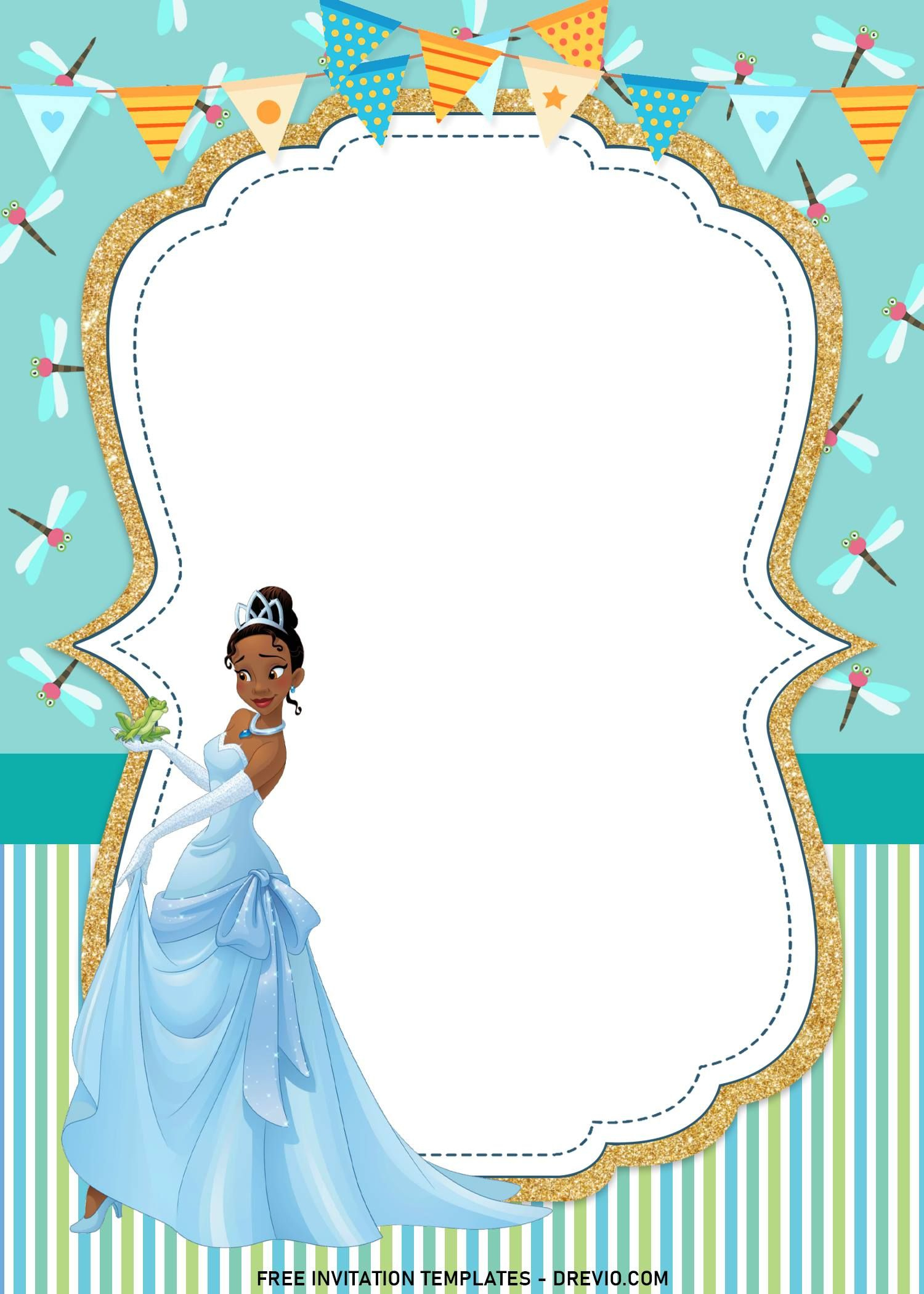 11+ Princess Tiana And The Frog Birthday Invitation Templates intended for Free Printable Princess Tiana Invitation Template