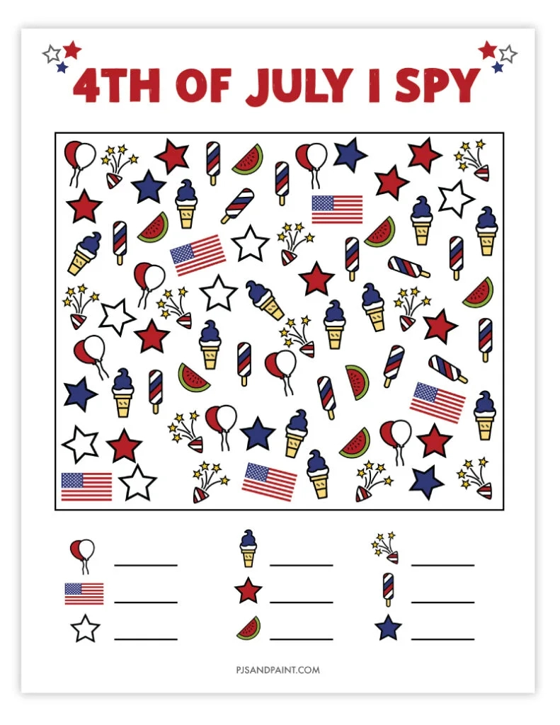 12 Free Printable 4Th Of July Games And Activities - Pjs And Paint throughout Fourth of July Games Printable