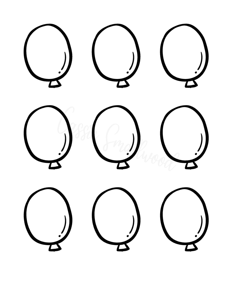 13 Cute Balloon Templates (Free Printable) - Cassie Smallwood for Printable Cut Out Balloon Template