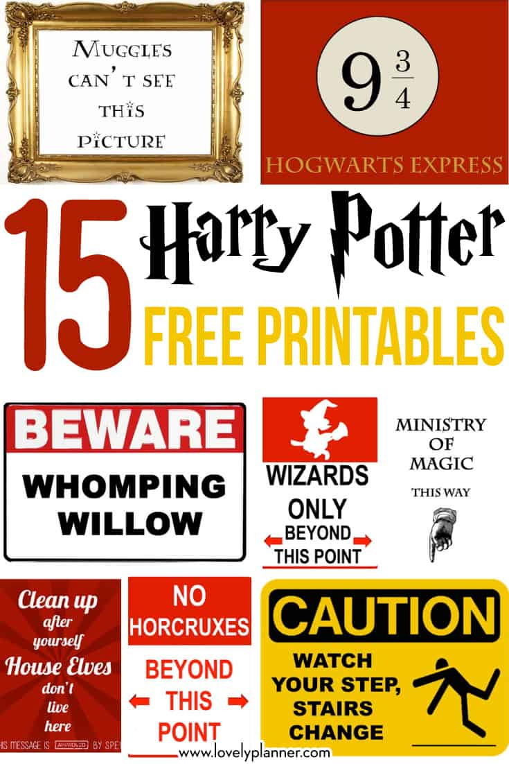 15 Free Harry Potter Party Printables - Part 1 - Lovely Planner pertaining to Harry Potter Signs Printable Free