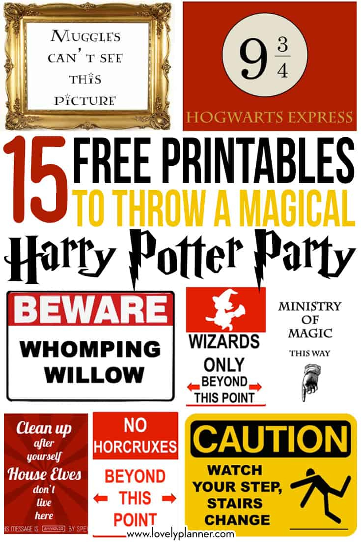 15 Free Harry Potter Party Printables - Part 2 - Lovely Planner regarding Hogwarts Express Printable Sign