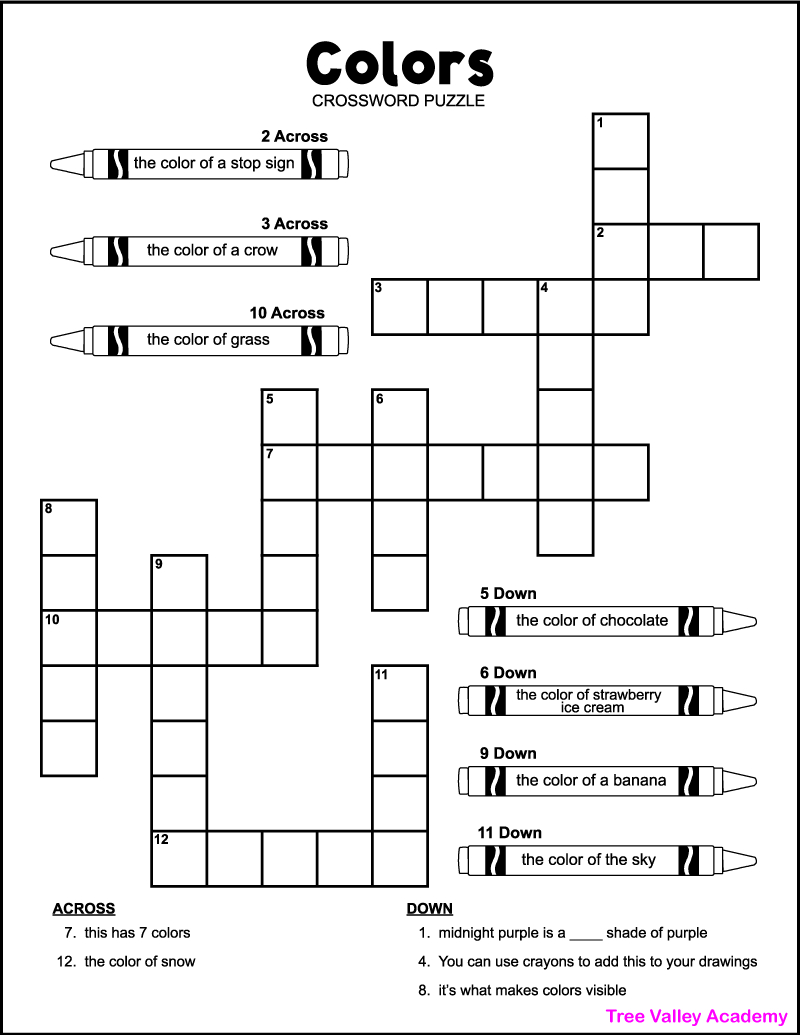 150+ Word Puzzles For Kids - Tree Valley Academy with Printable Crossword Puzzles For 2nd Graders
