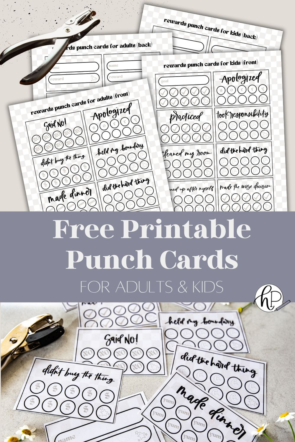 16 Free Printable Punch Cards For Adults + Kids - Hand Lettered intended for Free Printable Punch Cards For Students