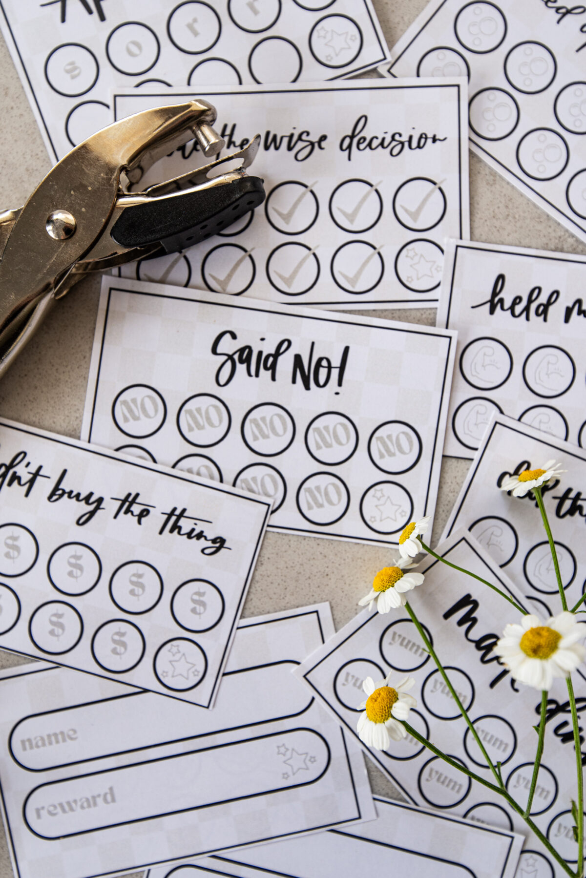 16 Free Printable Punch Cards For Adults + Kids - Hand Lettered with regard to Bingo Punch Out Cards