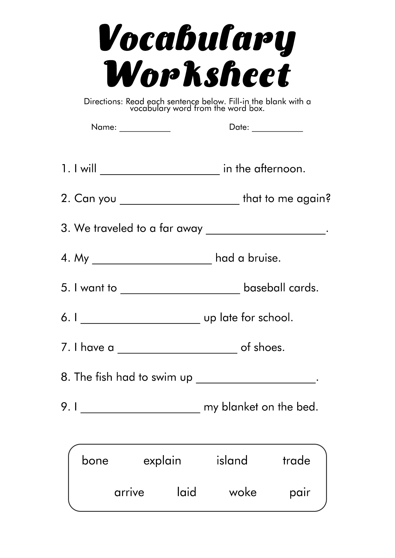 18 7Th Grade Vocabulary Worksheets - Free Pdf At Worksheeto in Vocabulary Printable Worksheets For Grade 7