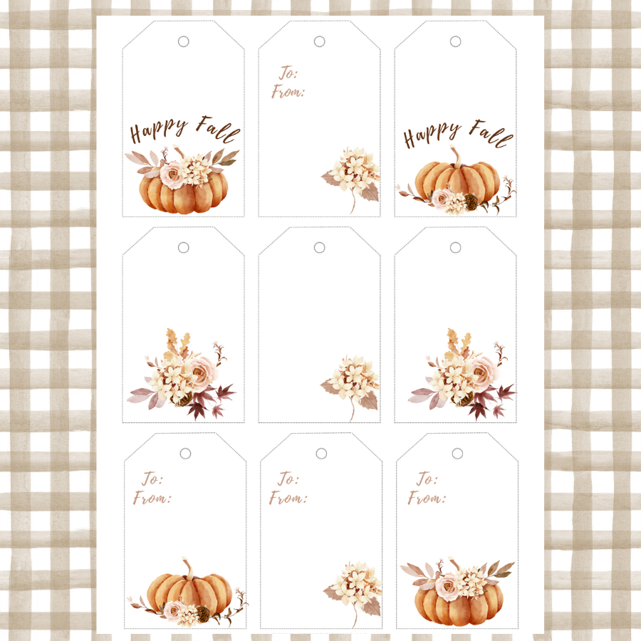 18 Gorgeous Fall Floral Gift Tags (Free Printables Included for Free Fall Printable Tags