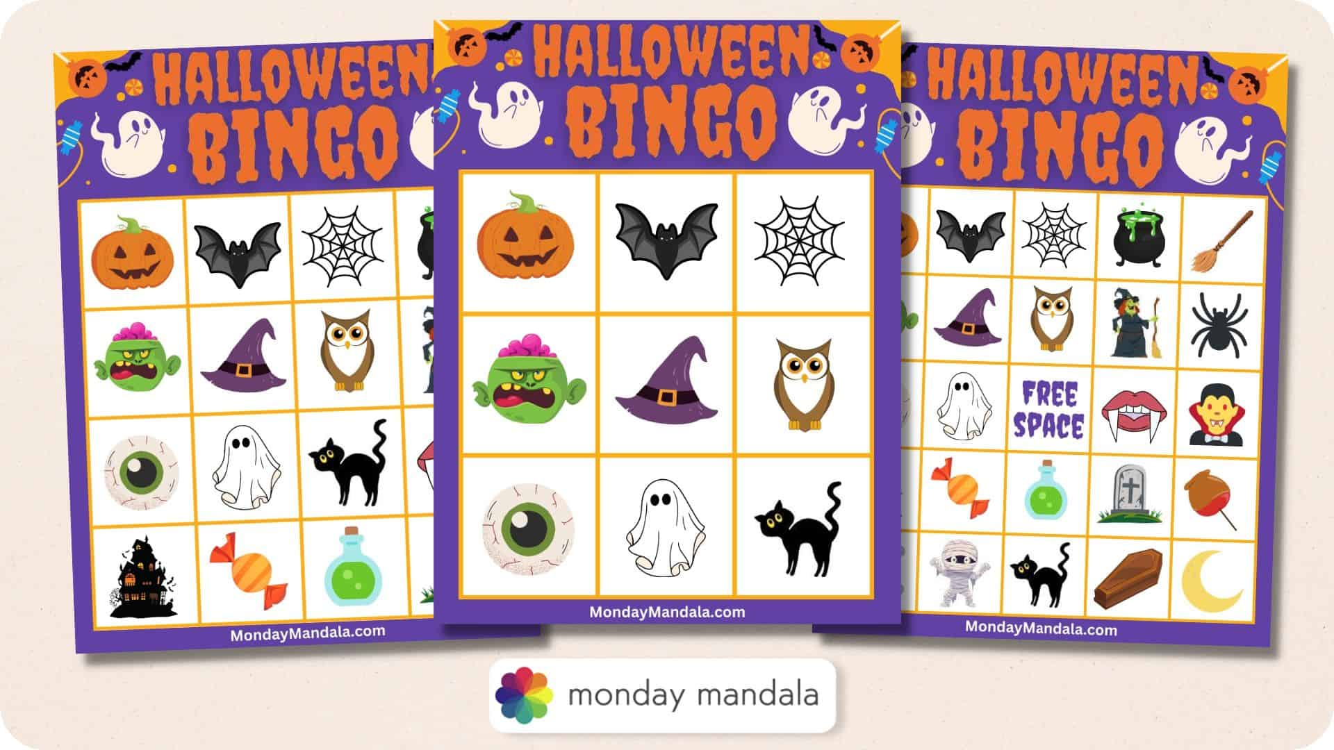 180 Halloween Bingo Cards (Free Pdf Printables) throughout Free Printable Halloween Bingo Cards