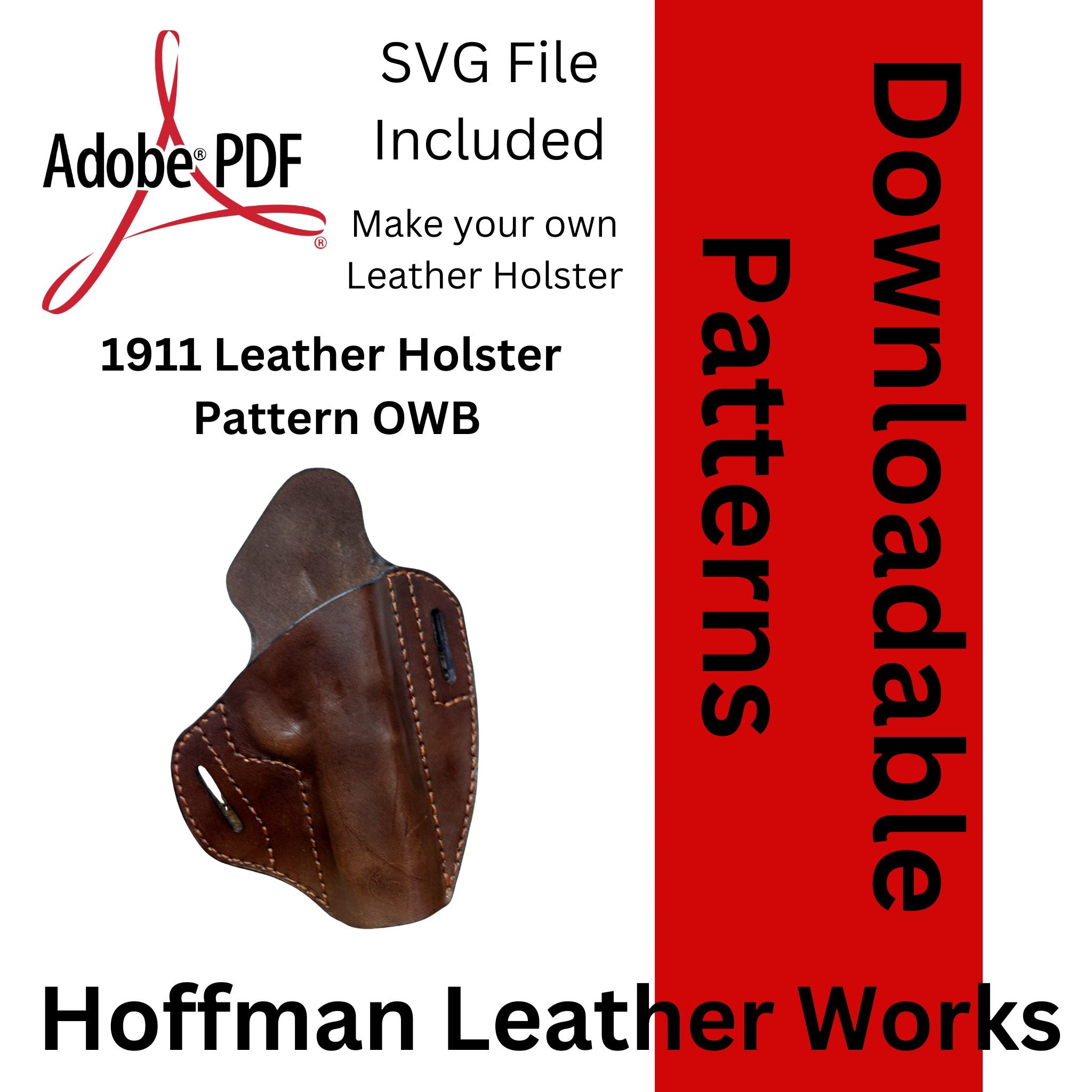 1911 Leather Holster Pattern - Diy Holster Template – Snake River intended for Downloadable Holster Free Printable Leather Holster Patterns