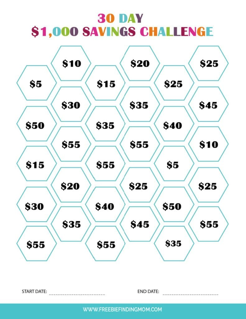 2 Printable Money Saving Challenges intended for Saving Challenges Free Printable