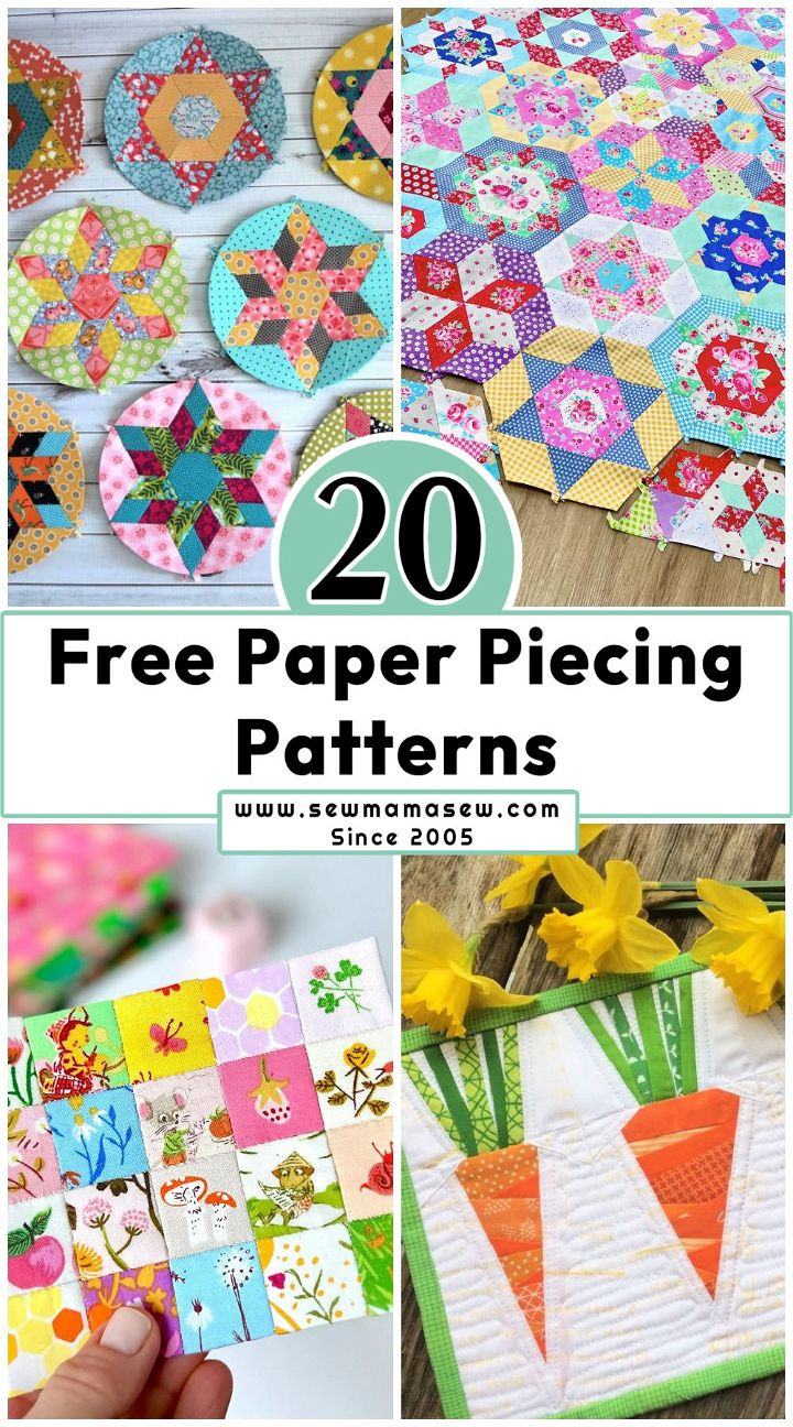20 Free Paper Piecing Patterns (Epp And Fpp Patterns) - Sew Mama Sew intended for Free Printable English Paper Piecing Templates