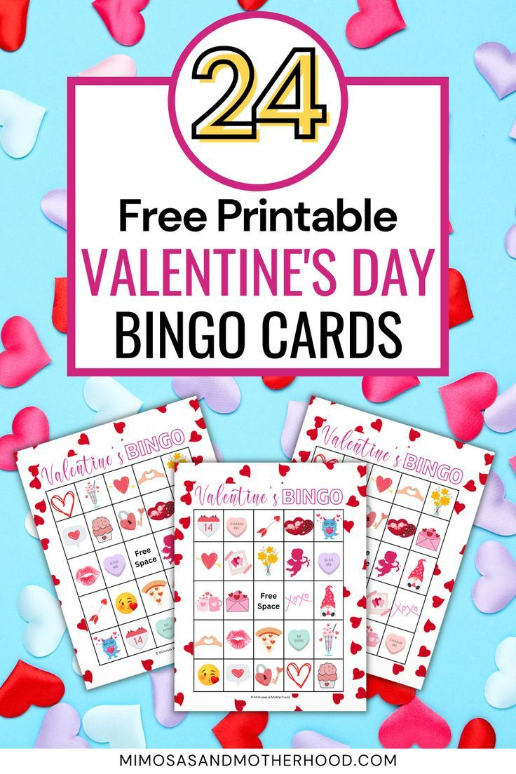 24 Free Printable Valentine&amp;#039;S Day Bingo Cards For Kids for Valentine&amp;#039;S Day Bingo Cards