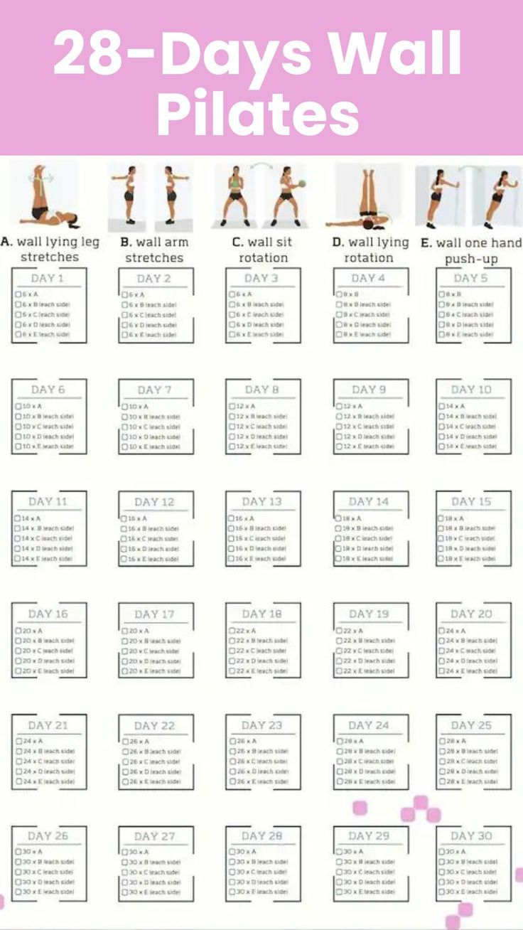 28-Day Wall Pilates Challenge with Wall Pilates Challenge Free Printable