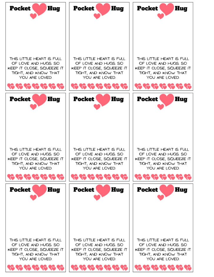 Free Printable Pocket Hug Cards
