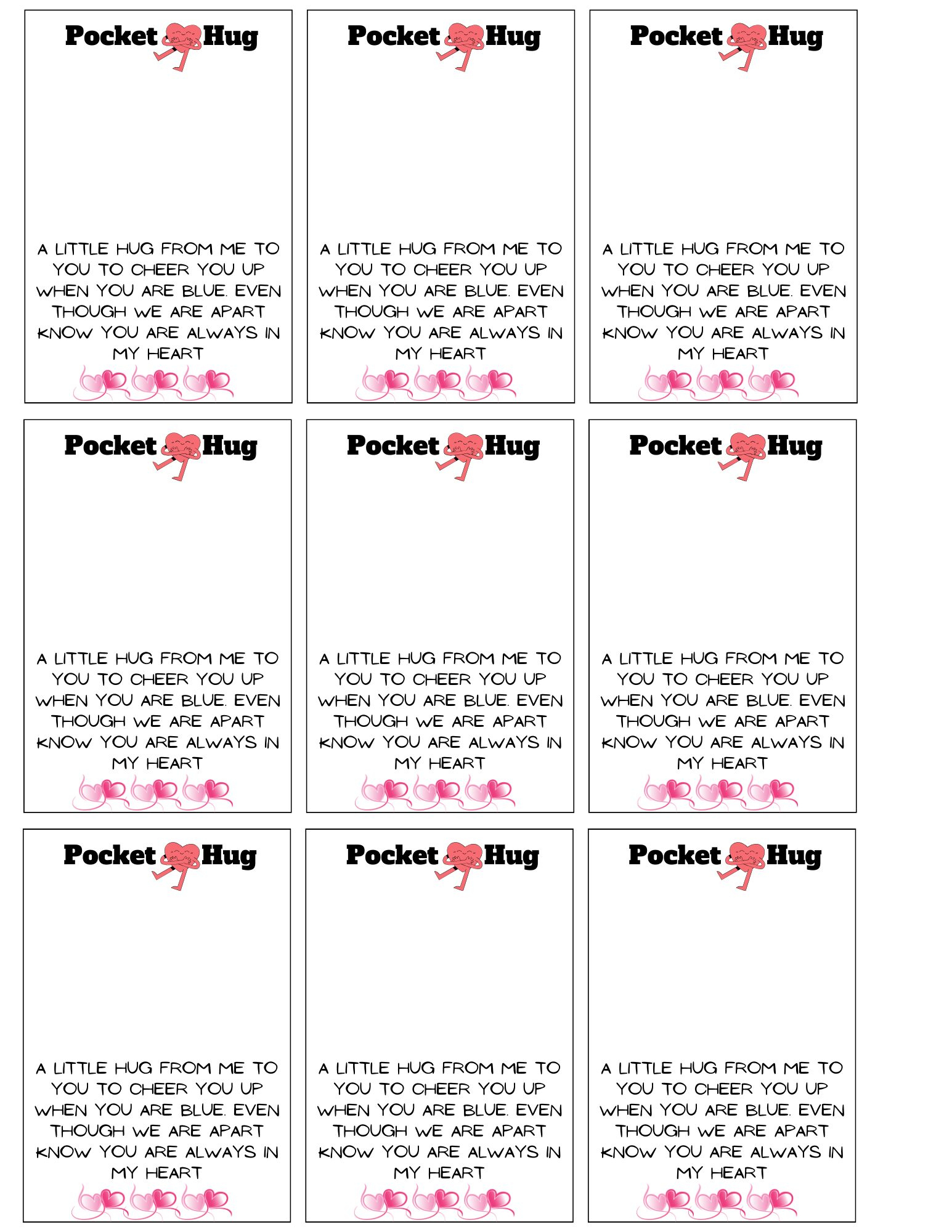 3 Pocket Hug Poems Printable Pdf File Instant Download within Pocket Hug Poem Printable Free