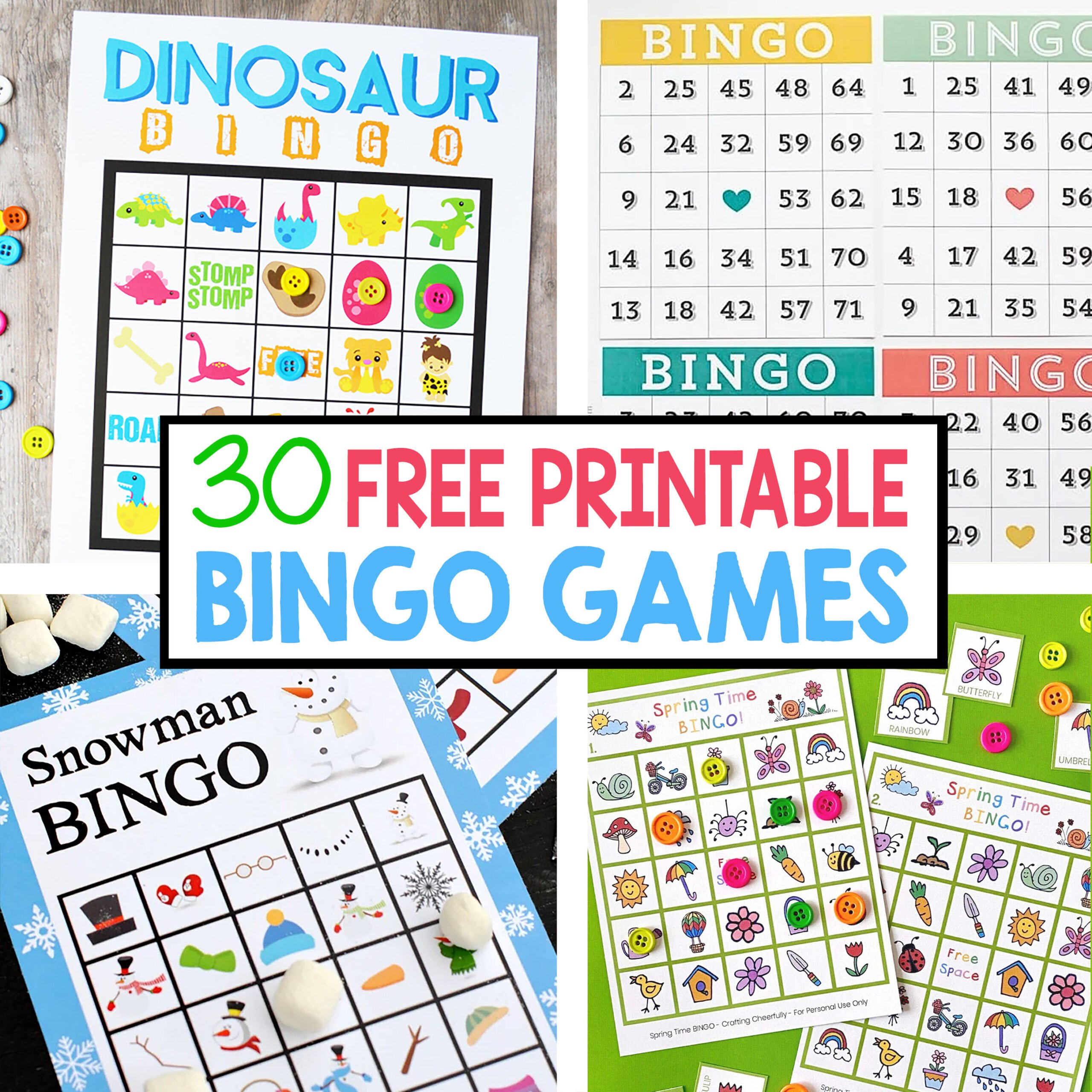 30 Free Printable Bingo Games - Crafting Cheerfully for Bingo Games Cards To Print