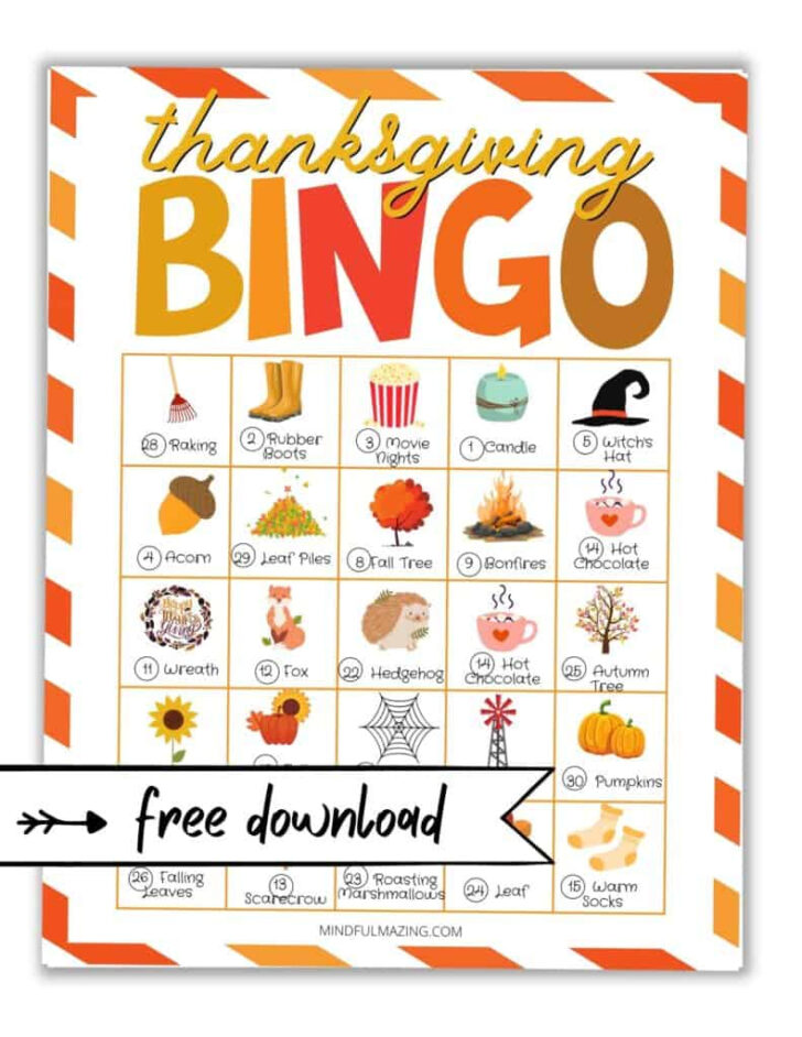 Thanksgiving Bingo Printable Cards