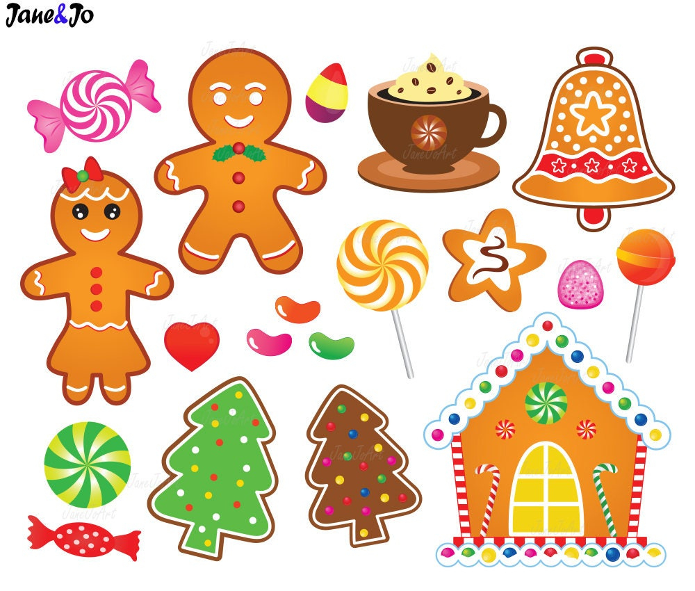 30 Gingerbread Clipart,Gingerbread Cliparts,Christmas Gingerbread regarding Gingerbread House Candy Printables