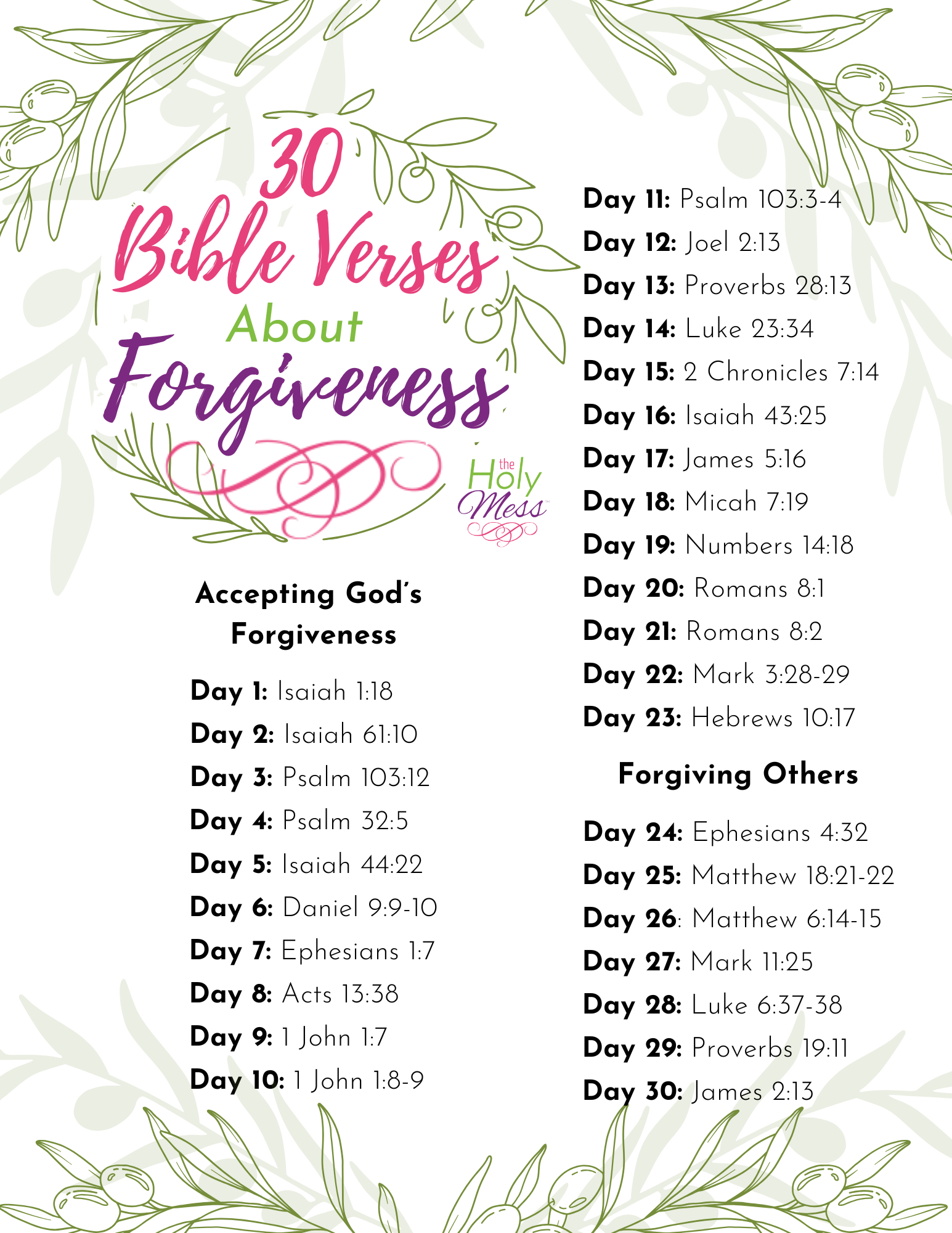 30 Healing Bible Verses On Forgiveness And Reconciliation regarding Free Printable Bible Study on Forgiveness