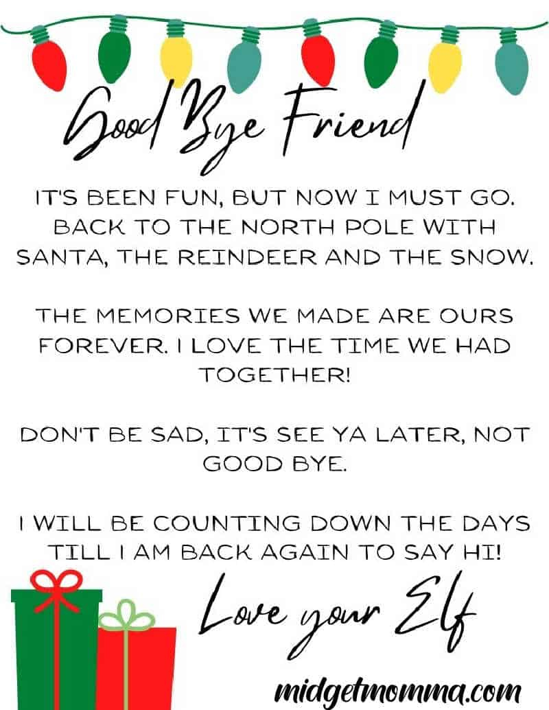31 Free Elf On The Shelf Goodbye Letter Printables for Elf on the Shelf Goodbye Letter Free Printable