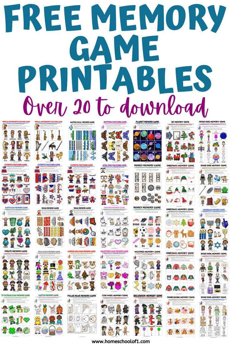 32 Free Printable Memory Games For Kids intended for Memory Games Free Printable