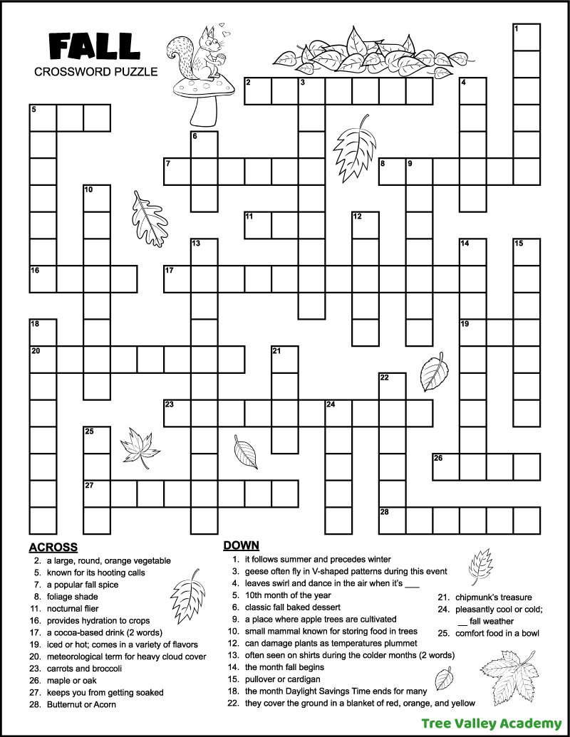 34 Crossword Puzzles For Kids - Tree Valley Academy - Worksheets pertaining to Printable Crossword Puzzles For Teenagers