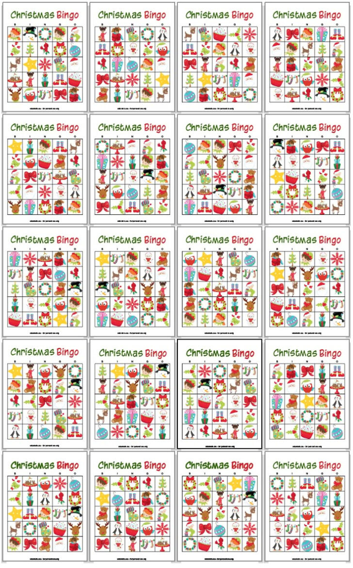 Free Holiday Bingo Cards Printable