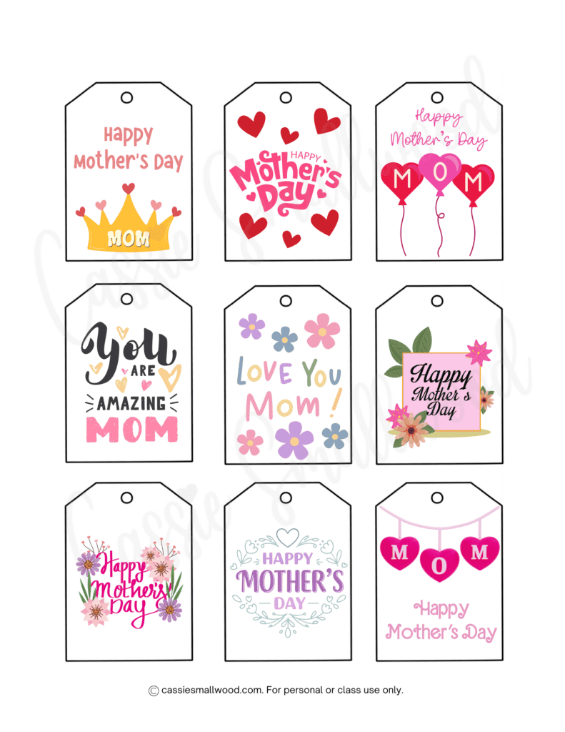 36 Cute Mother&amp;#039;S Day Tags (Free Printables) - Cassie Smallwood intended for Free Printable Mothers Day Tags