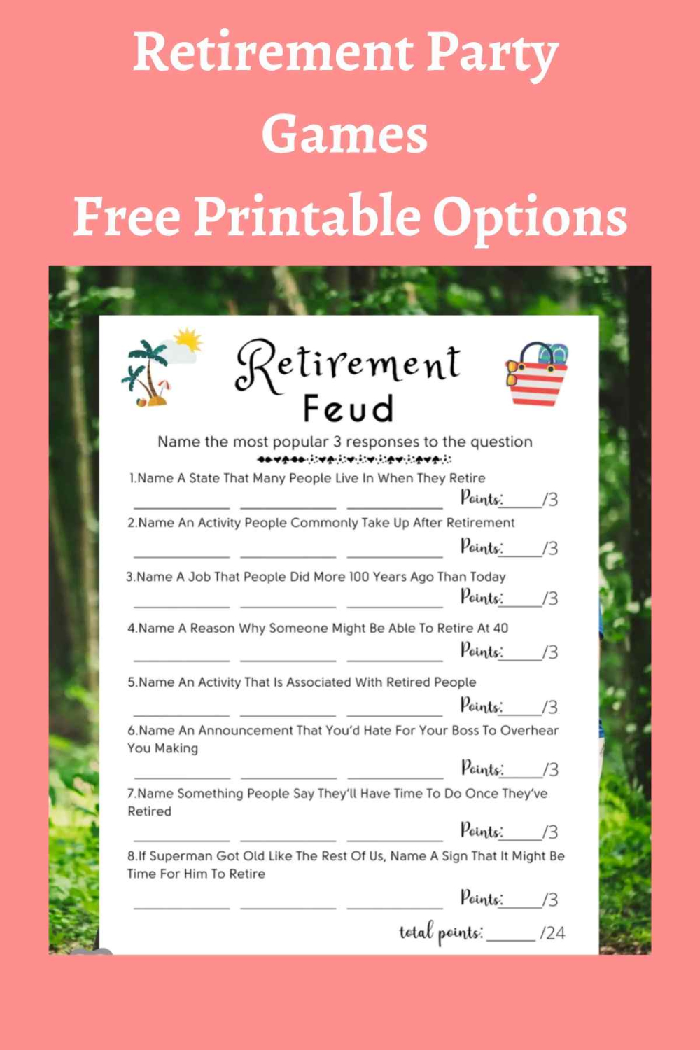 37 Retirement Party Games Free Printable Options - Fun Party Pop with regard to Printable Free Printable Retirement Games