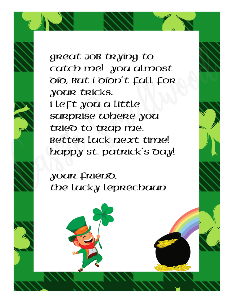 4 Funny Free Printable Leprechaun Letters And Notes - Cassie Smallwood intended for Letter From Leprechaun Free Printable