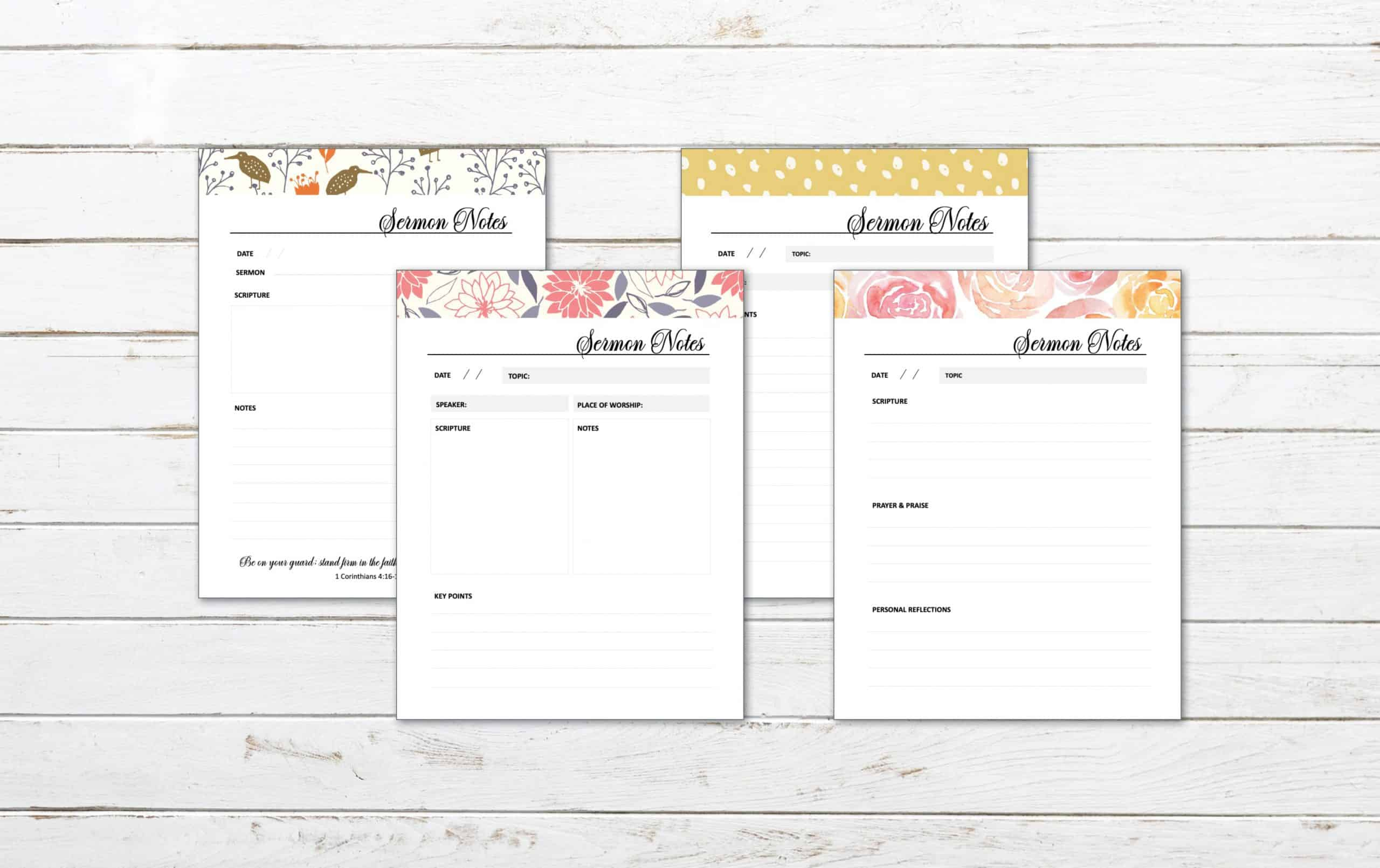 4 Printable Sermon Notes Pages - My Printable Faith within Free Printable Sermon Notes For Adults