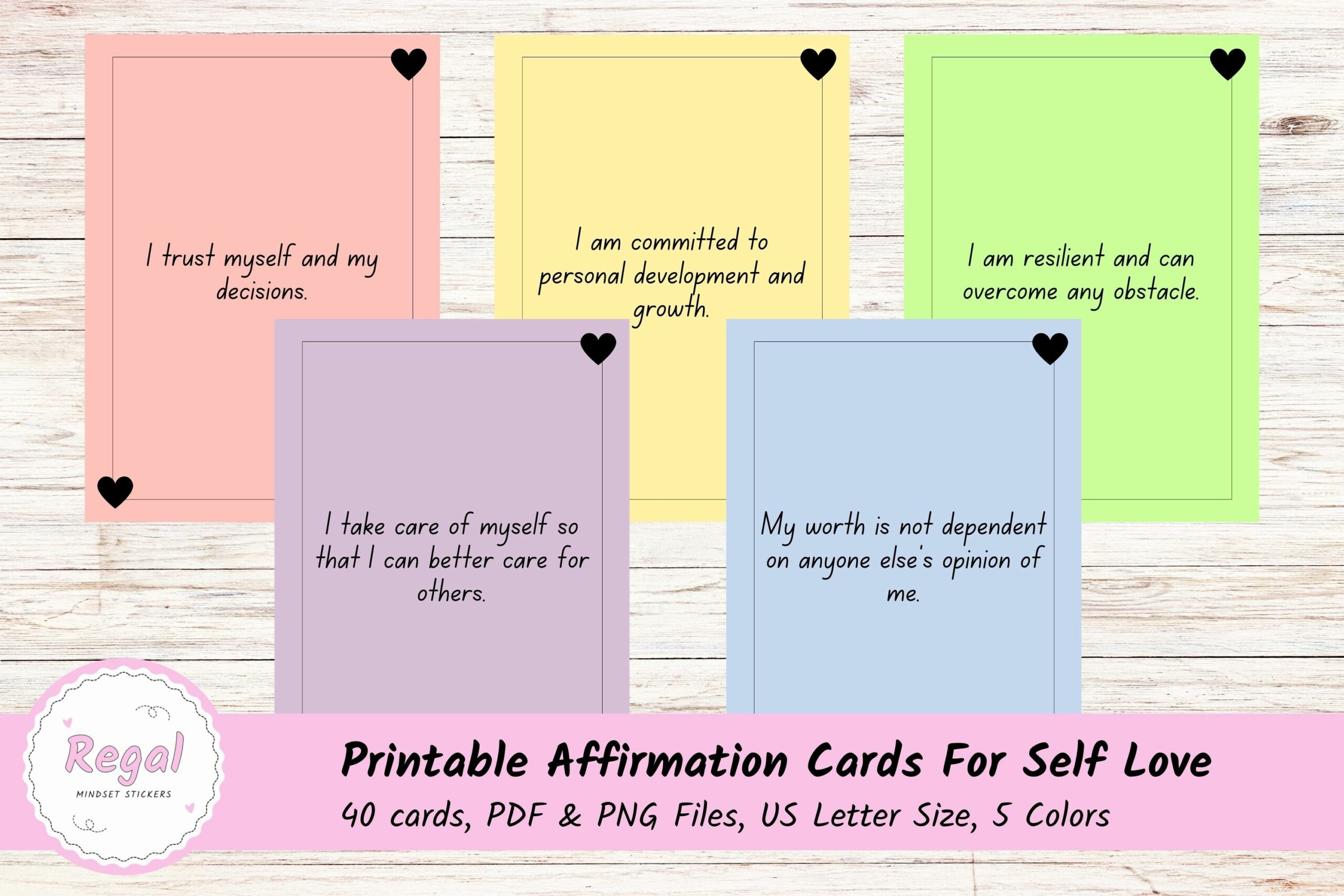 40 Printable Words Of Affirmation Cards For Self Love for Self Esteem Free Printable Affirmation Cards