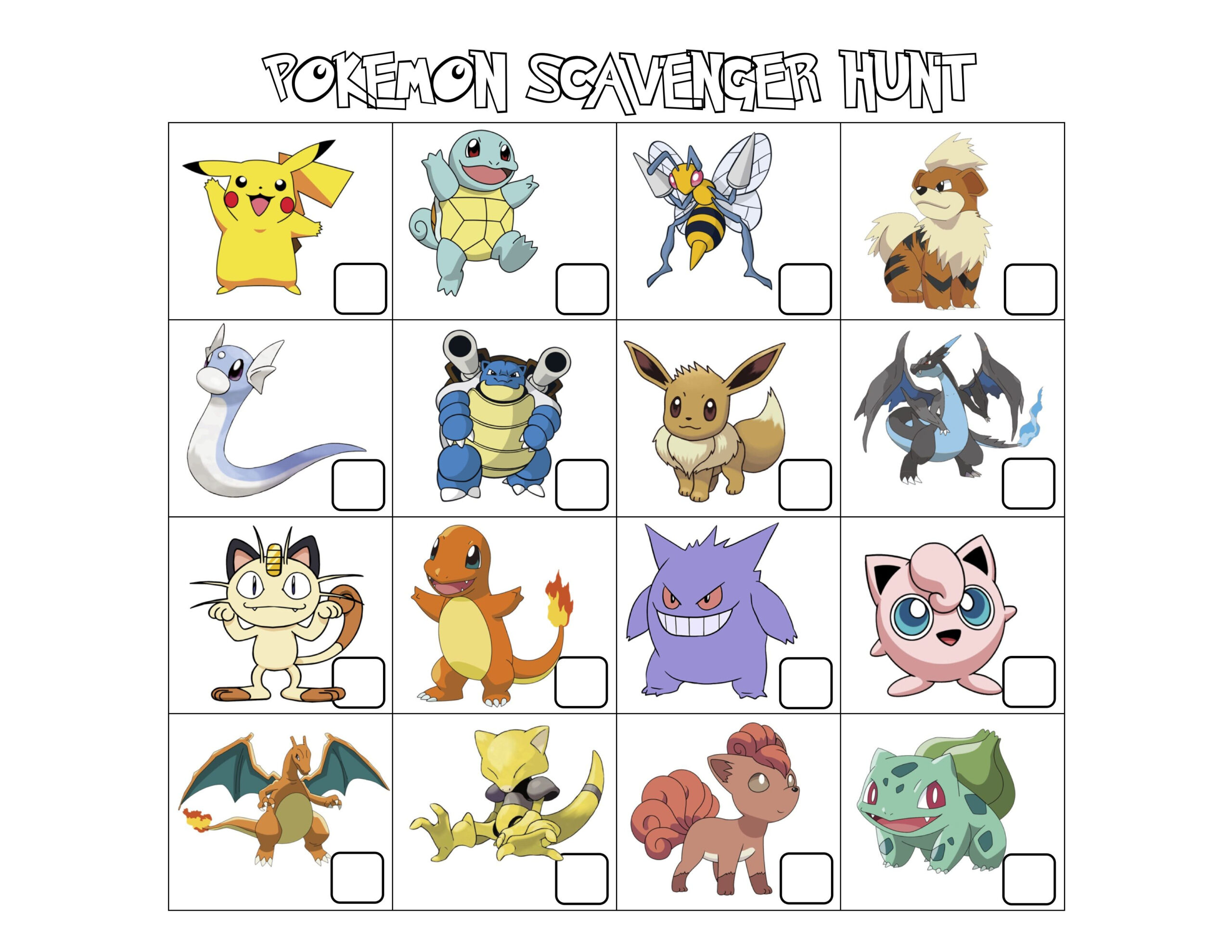 43 Marvins 9. Pokemon Geburtstag-Ideen | Pokemon Geburtstag for Free Printable Pokemon Scavenger Hunt Printable