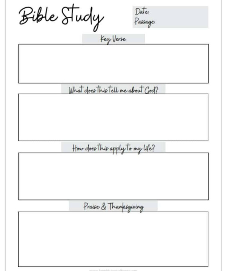 Free Printable Women’s Bible Study Worksheets