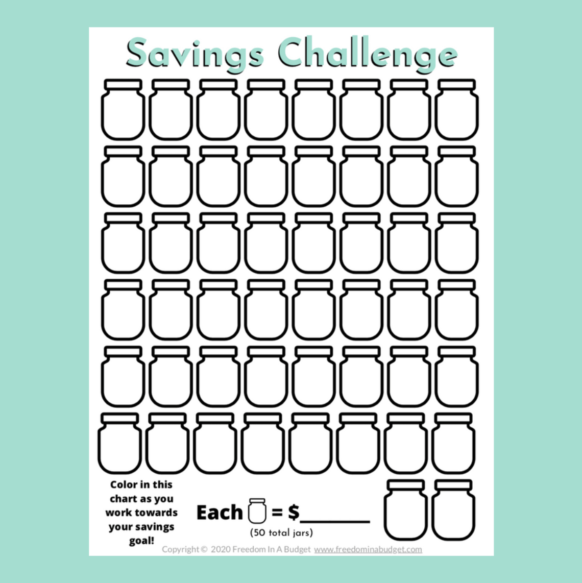 5 Savings Challenge Free Printable - Printable Party Favors inside Saving Challenges Free Printable