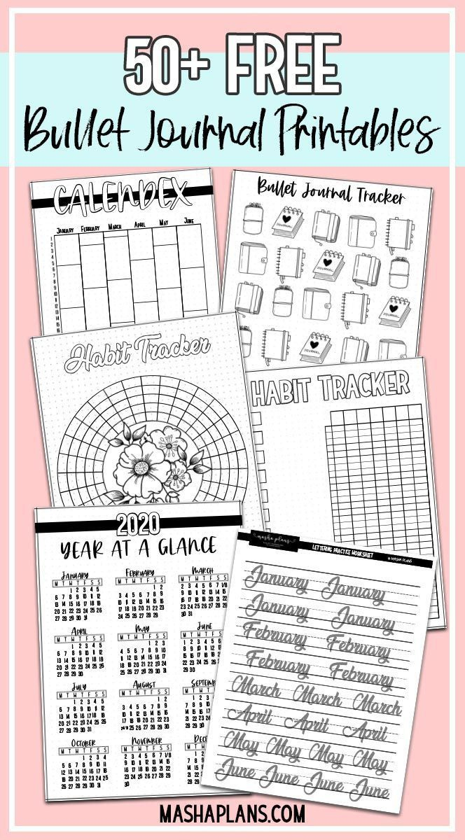 50+ Free Bullet Journal Printables for Bullet Journal Free Printable Pages