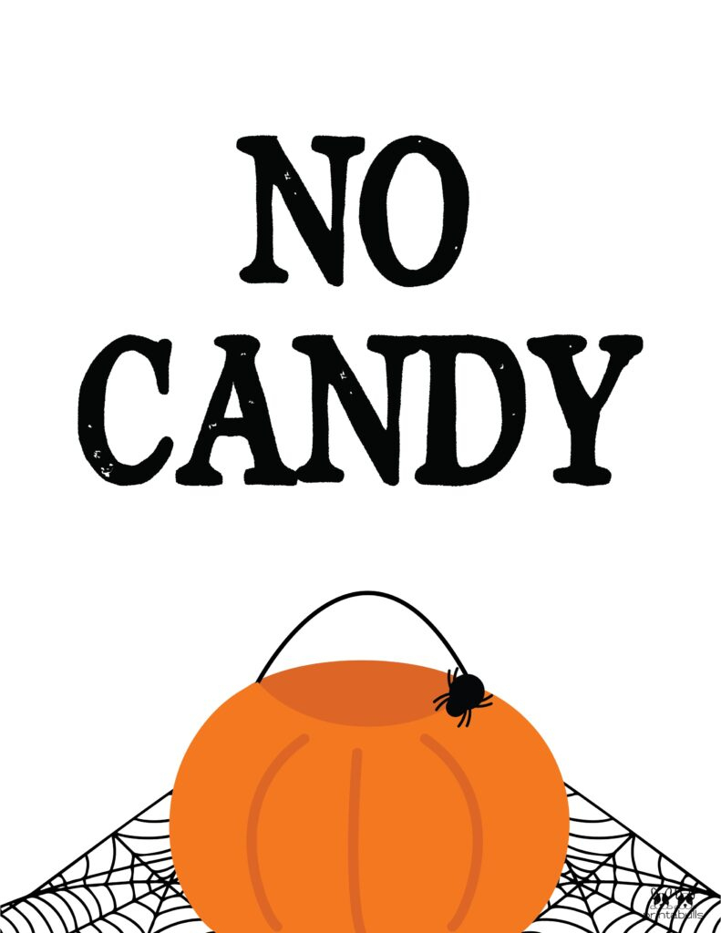 51 Halloween Signs - Free Printables | Printabulls in No Candy Halloween Sign Printable