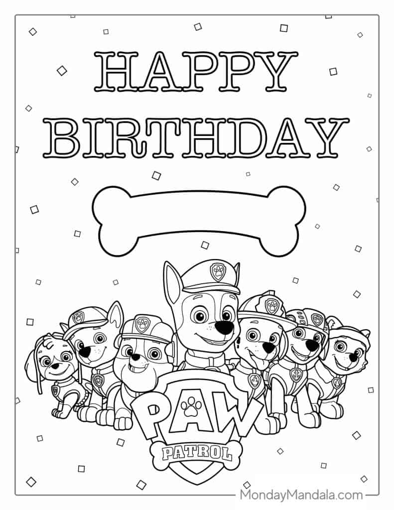 58 Paw Patrol Coloring Pages (Free Pdf Printables) within Paw Patrol Birthday Printables Free