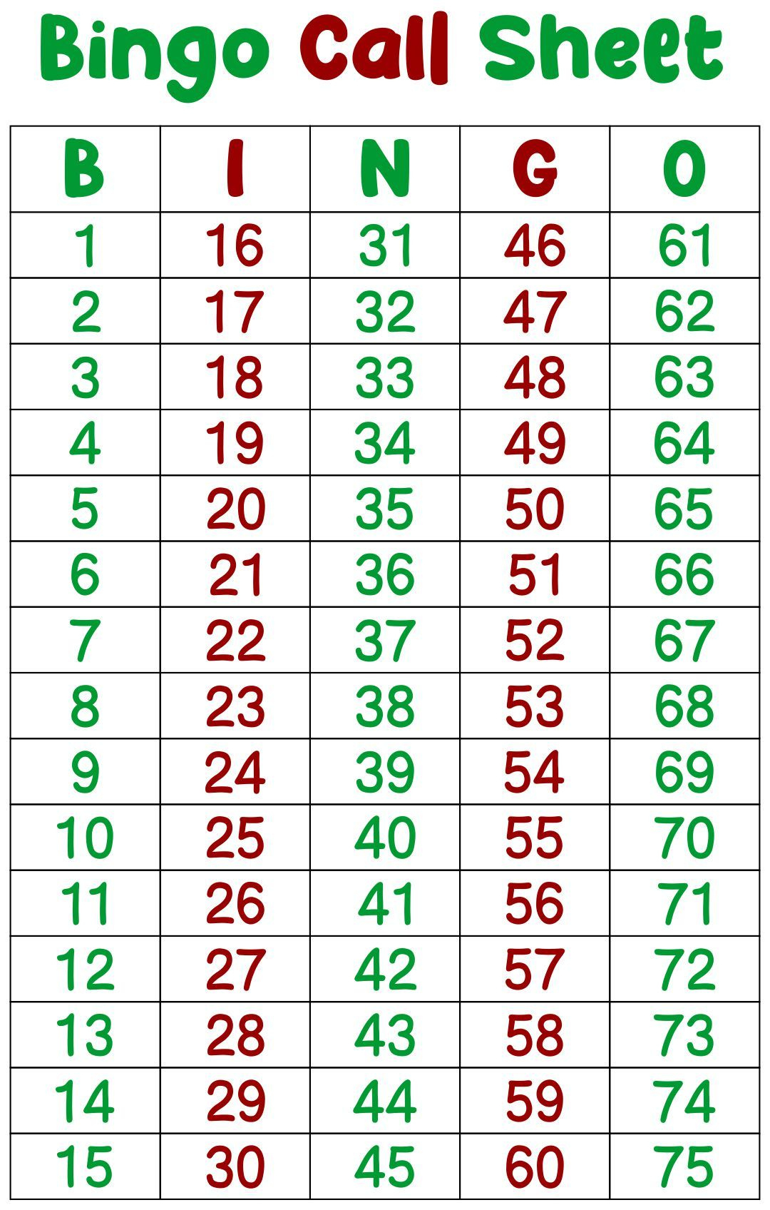 59 Bingo Ideas | Bingo, Bingo Cards, Bingo Cards Printable regarding Free Printable Bingo Master Call Sheet